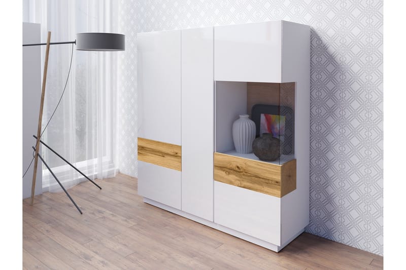 Tomeka Sideboard i Tre - Hvit|Transparent|Brun - Oppbevaring - Oppbevaringsmøbler - Sideboard & skjenker