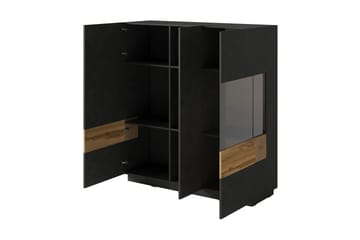 Tomeka Sideboard i Tre med Glassdør - Svartgrå - Oppbevaring - Oppbevaringsmøbler - Sideboard & skjenker