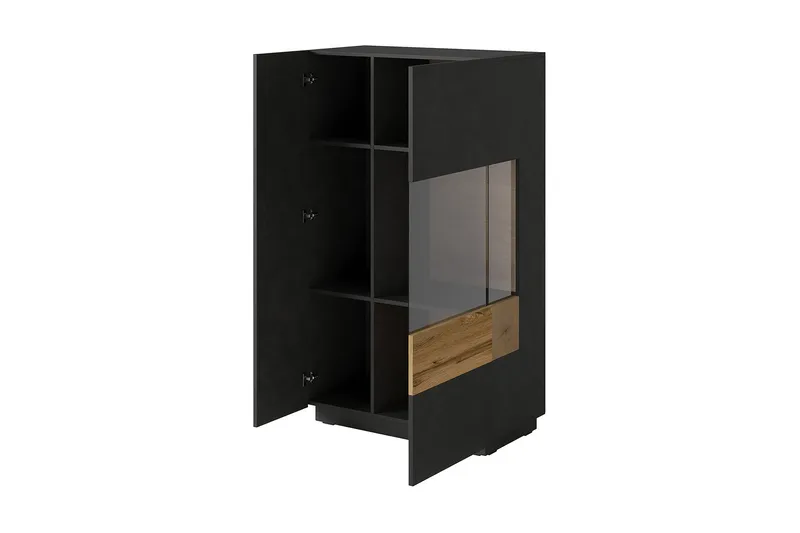 Tomeka Sideboard i Tre med Glassfront - Svart - Oppbevaring - Oppbevaringsmøbler - Sideboard & skjenker