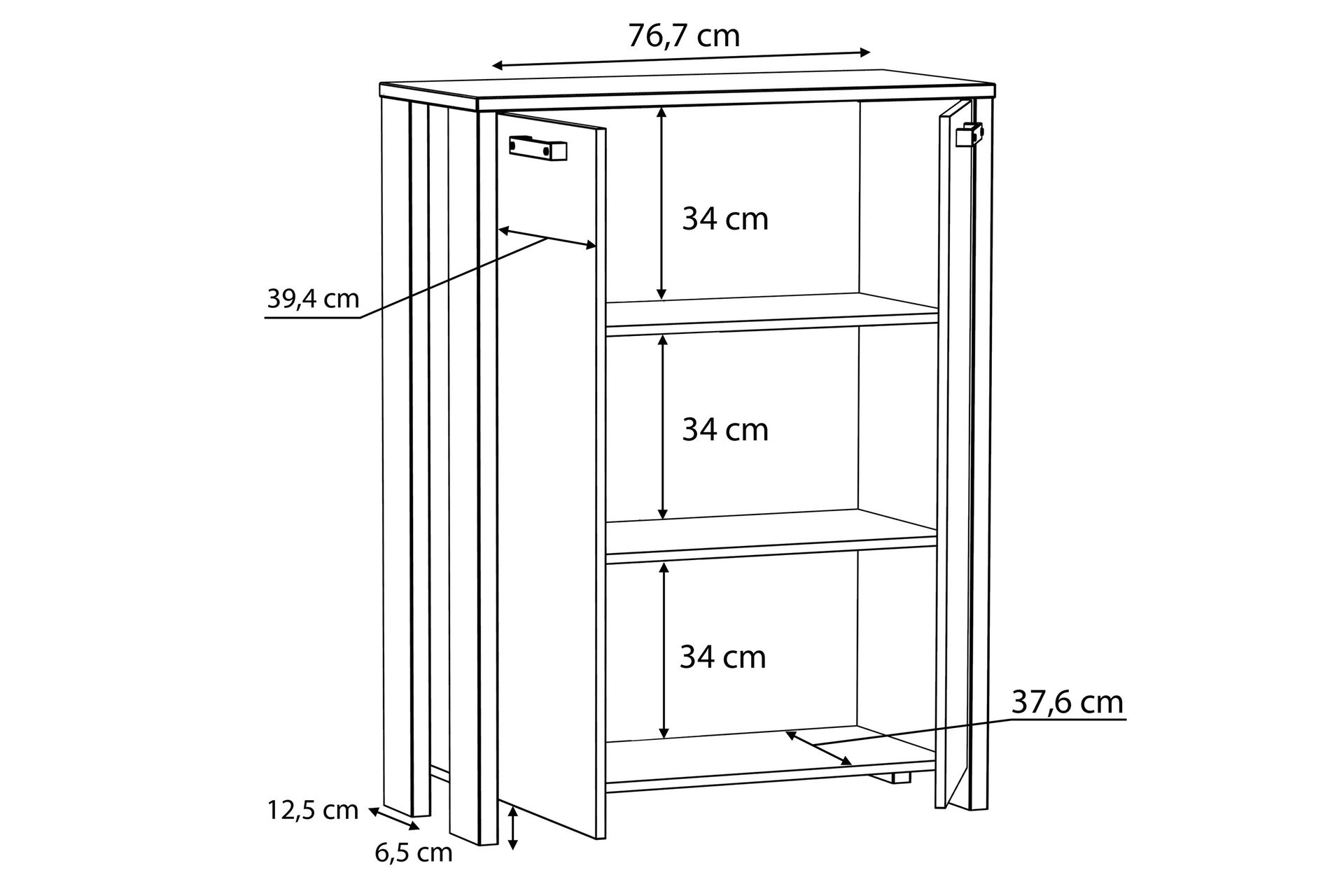 Torelles skjenk 74x153 cm - Brun / Grå - Oppbevaring - Oppbevaringsmøbler - Sideboard & skjenker