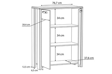 Torelles skjenk 74x153 cm - Brun / Grå - Oppbevaring - Oppbevaringsmøbler - Sideboard & skjenker