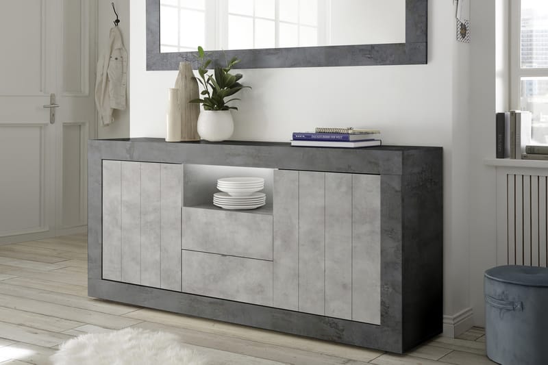 Urbino Skjenk 184 cm - Grå - Sideboard & skjenker