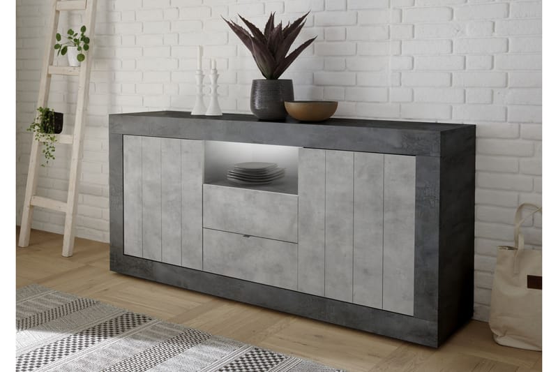 Urbino Skjenk 184 cm - Grå - Sideboard & skjenker