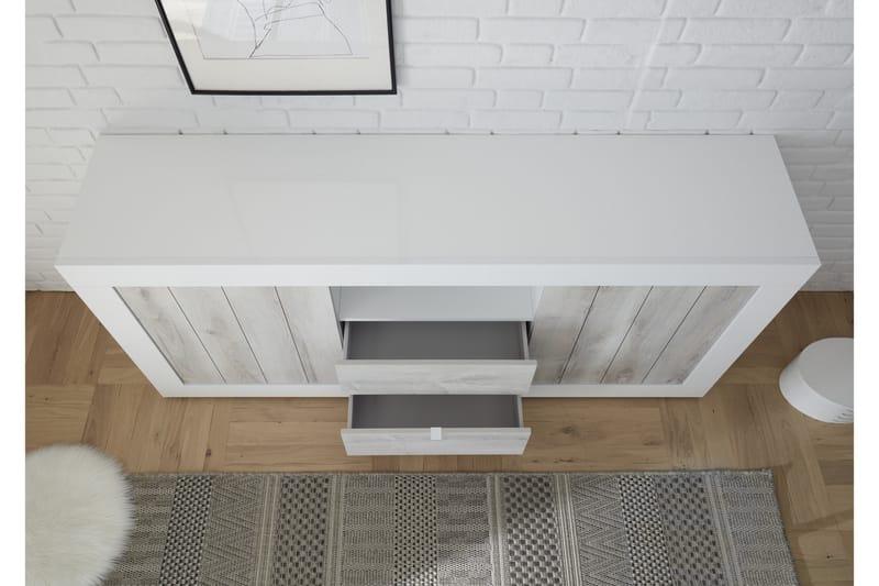 Urbino Skjenk 184 cm - Grå/Hvit - Sideboard & skjenker