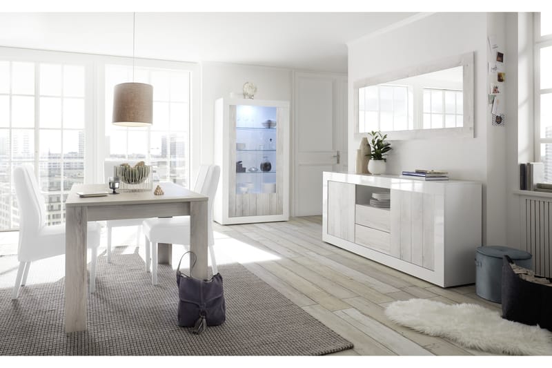 Urbino Skjenk 184 cm - Grå/Hvit - Oppbevaring - Oppbevaringsmøbler - Sideboard & skjenker