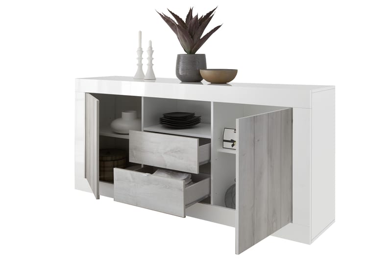 Urbino Skjenk 184 cm - Grå/Hvit - Oppbevaring - Oppbevaringsmøbler - Sideboard & skjenker