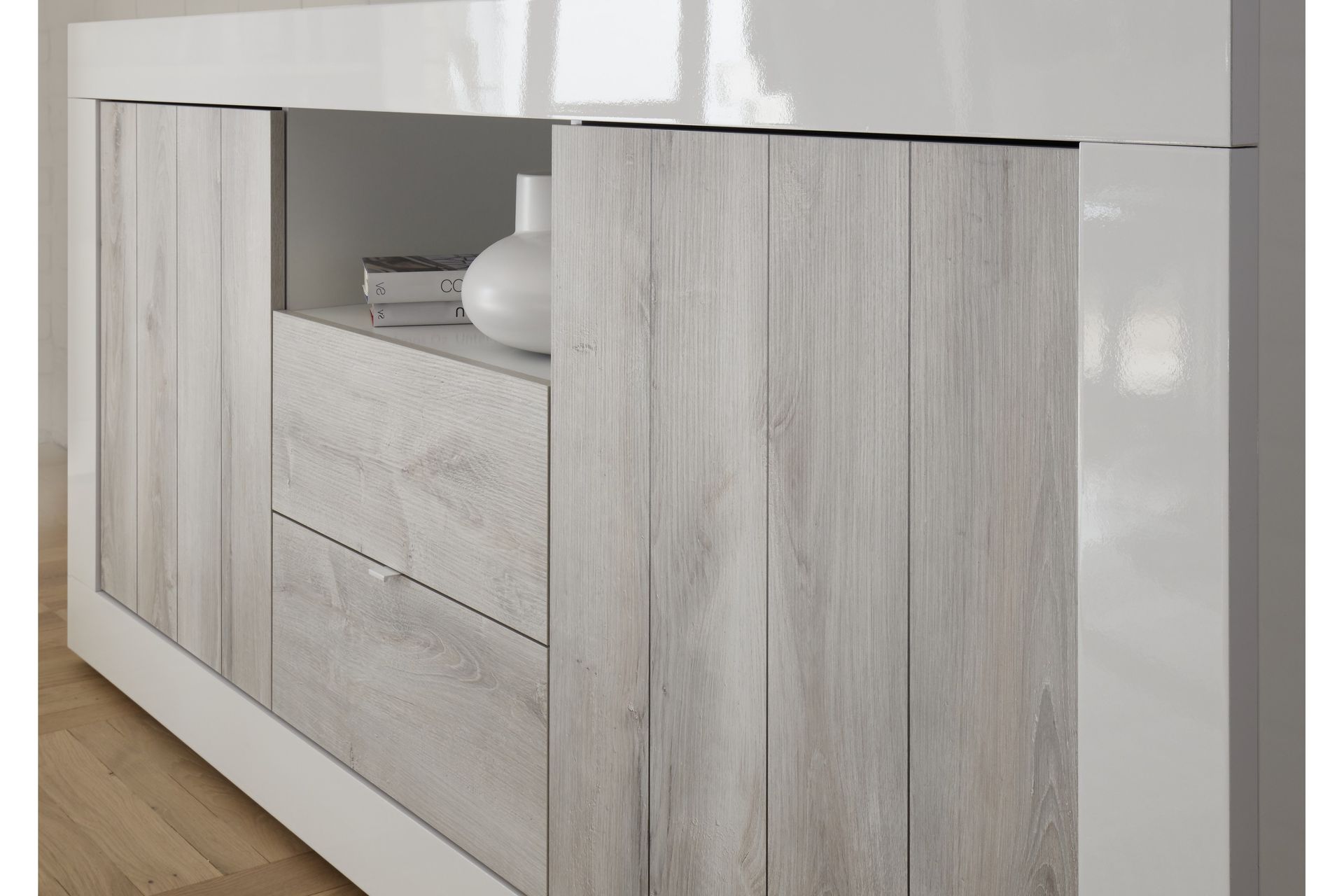 Urbino Skjenk 184 cm - Grå/Hvit - Oppbevaring - Oppbevaringsmøbler - Sideboard & skjenker