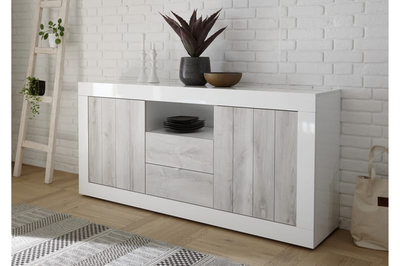 Urbino Skjenk 184 cm - Grå/Hvit - Oppbevaring - Oppbevaringsmøbler - Sideboard & skjenker