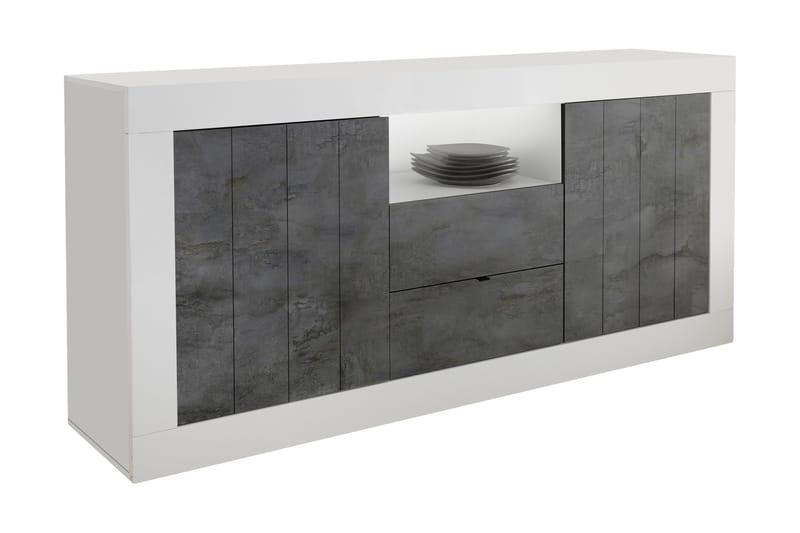 Urbino Skjenk 184 cm - Gråmelert/Hvit - Sideboard & skjenker