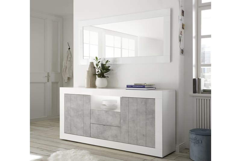 Urbino Skjenk 184 cm - Hvit/Grå - Oppbevaring - Oppbevaringsmøbler - Sideboard & skjenker