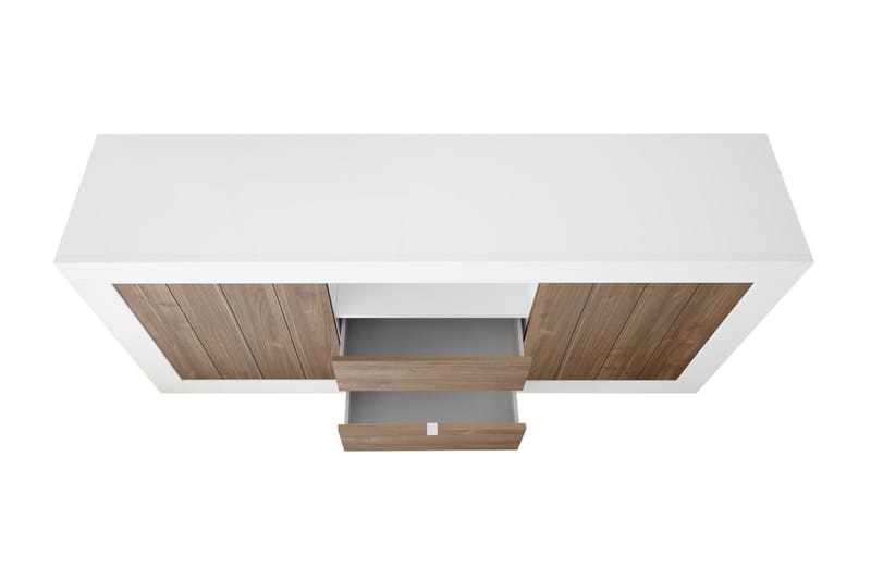 Urbino Skjenk 184 cm - Hvit/Tre/Natur - Sideboard & skjenker