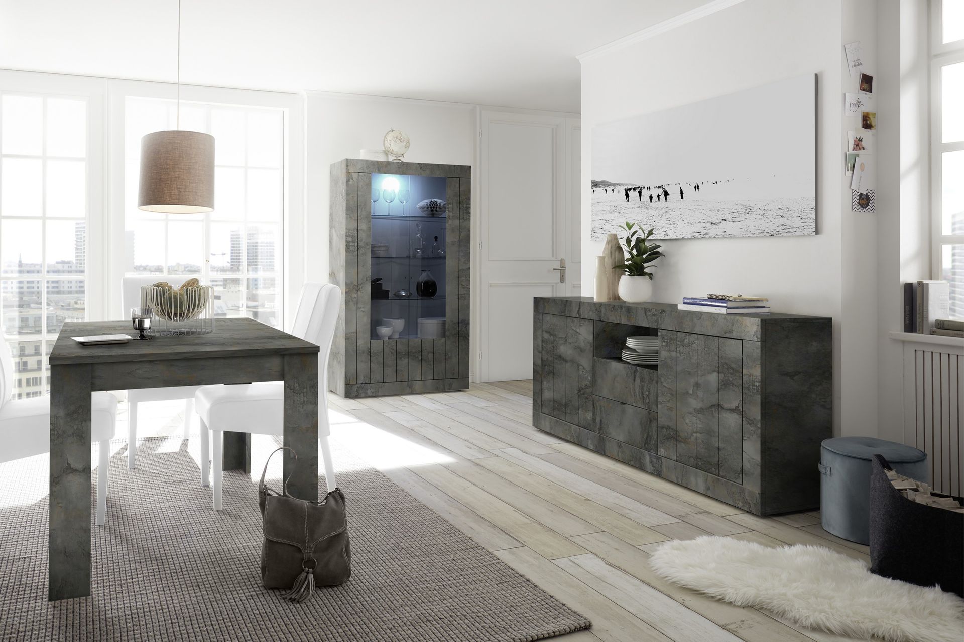 Urbino Skjenk 184 cm - Mørkgrå Betong - Oppbevaring - Oppbevaringsmøbler - Sideboard & skjenker