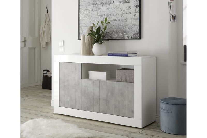 Urbino Skjenk Medio 138 cm - Hvit/Grå - Oppbevaring - Oppbevaringsmøbler - Sideboard & skjenker