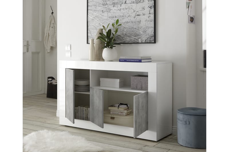Urbino Skjenk Medio 138 cm - Hvit/Grå - Oppbevaring - Oppbevaringsmøbler - Sideboard & skjenker