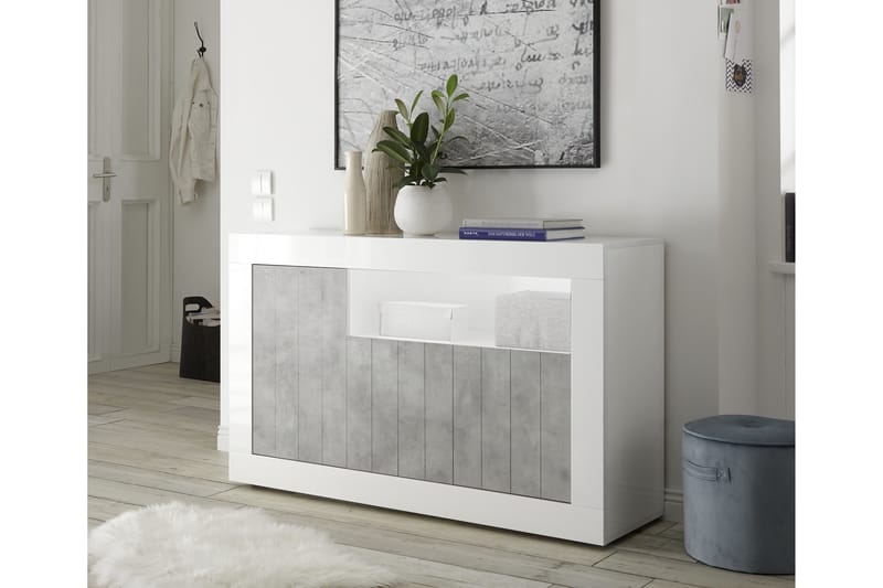 Urbino Skjenk Medio 138 cm - Hvit/Grå - Oppbevaring - Oppbevaringsmøbler - Sideboard & skjenker