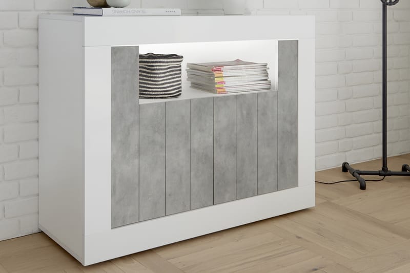 Urbino Skjenk Piccolo 110 cm - Grå/Hvit - Sideboard & skjenker