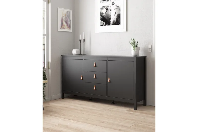 Vallvidera Sideboard 38x151 cm - Svart/Natur - Oppbevaring - Oppbevaringsmøbler - Sideboard & skjenker