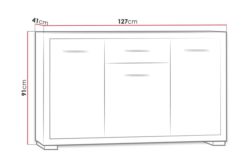 Vegas Skjenk 127,5x40,5x91 cm - Oppbevaring - Oppbevaringsmøbler - Sideboard & skjenker