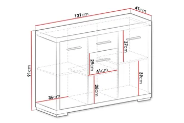 Vegas Skjenk 127,5x40,5x91 cm - Oppbevaring - Oppbevaringsmøbler - Kommode
