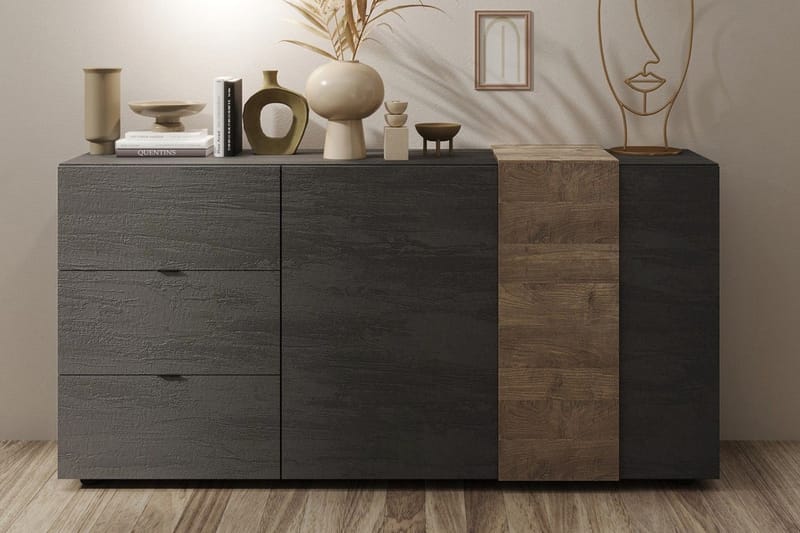Venrivo Sideboard 44x181x86 cm - Grå/Taupe - Oppbevaring - Oppbevaringsmøbler - Sideboard & skjenker