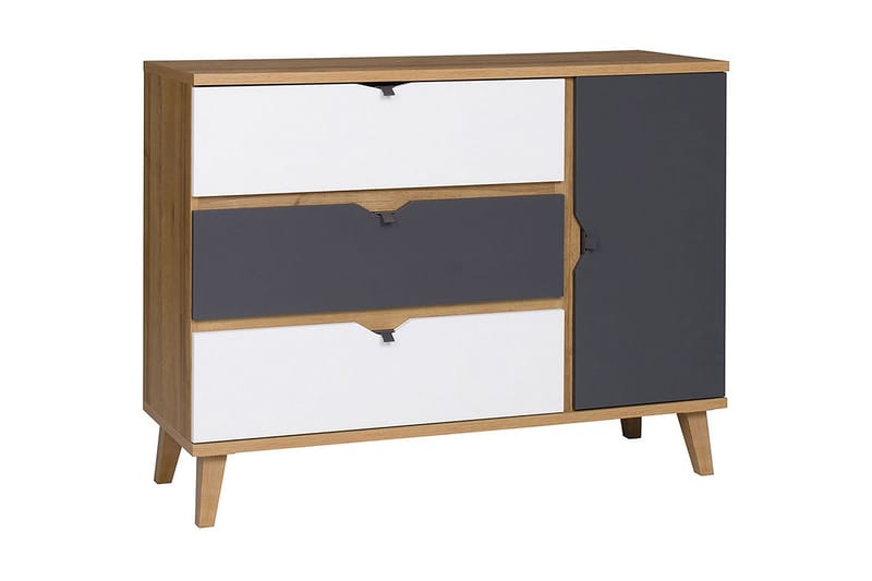 Vintra Skjenk 120 cm - Hvit/Grå/Tre - Sideboard & skjenker