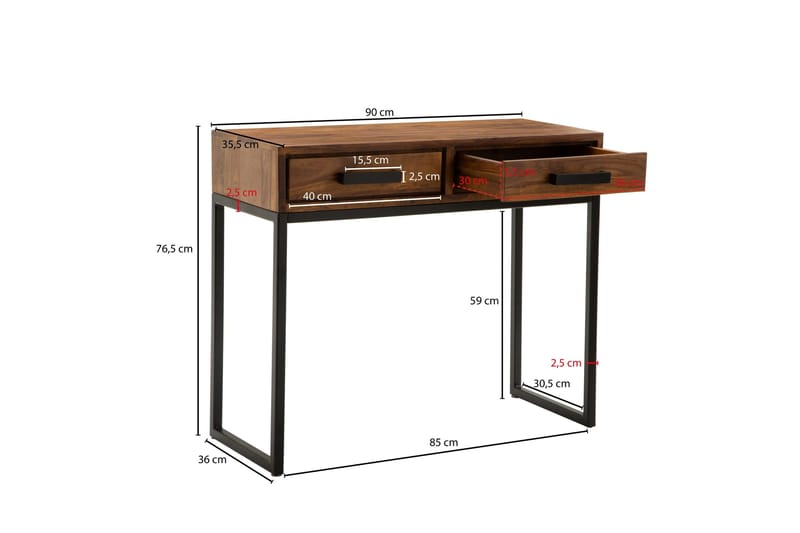 Willowdale Sideboard 36x90 cm - Brun/Svart - Oppbevaring - Oppbevaringsmøbler - Sideboard & skjenker