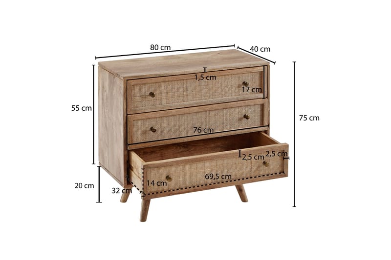 Willowdale Sideboard 80x40 cm - Brun - Sideboard & skjenker