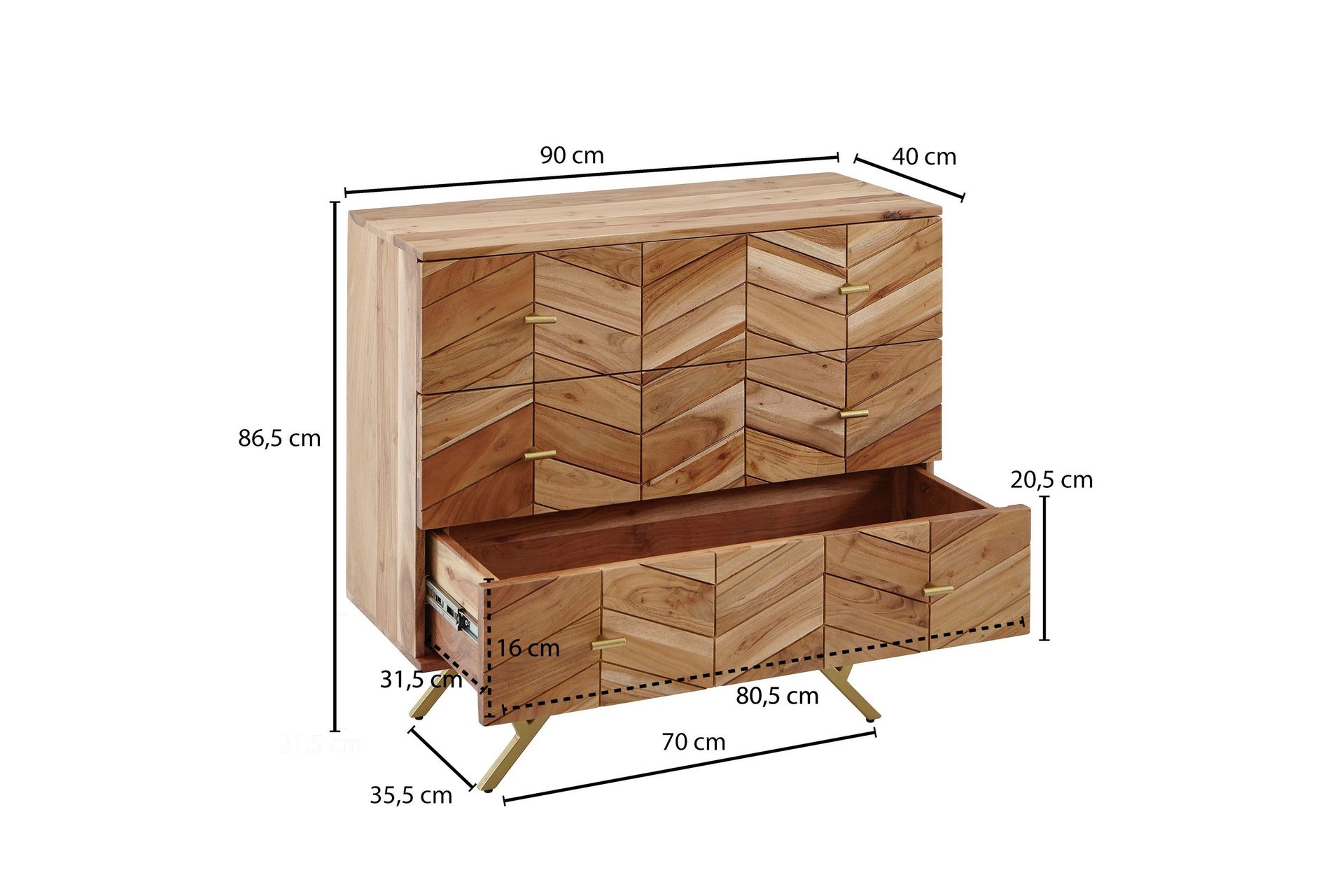 Willowdale Sideboard 90x40 cm - Brun - Oppbevaring - Oppbevaringsmøbler - Sideboard & skjenker