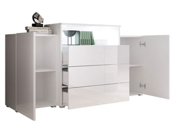 skap Kommode 2 dører 3 skuffer URBAN URBIII1500 + LED grå, brun - Oppbevaring - Oppbevaringsmøbler - Sideboard & skjenker