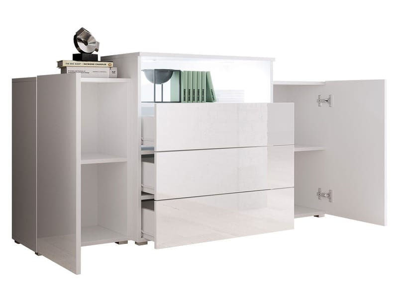 skap Kommode 2 dører 3 skuffer URBAN URBIII1500 + LED grå, brun - Oppbevaring - Oppbevaringsmøbler - Sideboard & skjenker