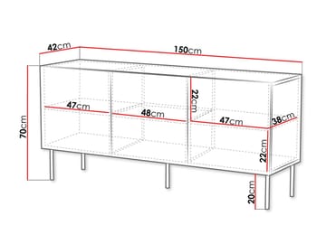 skap Kommode ART DECO 3D 150 beige - Oppbevaring - Oppbevaringsmøbler - Sideboard & skjenker