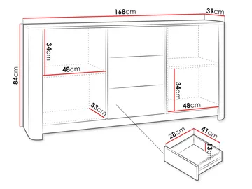skap Kommode BARI KSZ168 brun - Oppbevaring - Oppbevaringsmøbler - Sideboard & skjenker