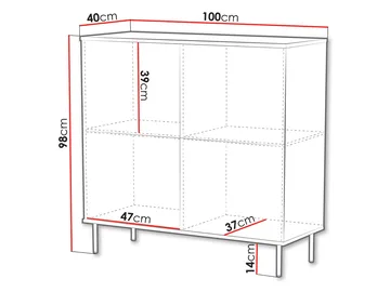 skap Kommode LEO 100 beige - Oppbevaring - Oppbevaringsmøbler - Sideboard & skjenker