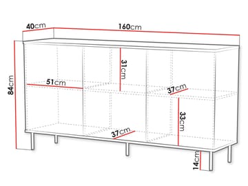 skap Kommode LEO 160 beige - Oppbevaring - Oppbevaringsmøbler - Sideboard & skjenker