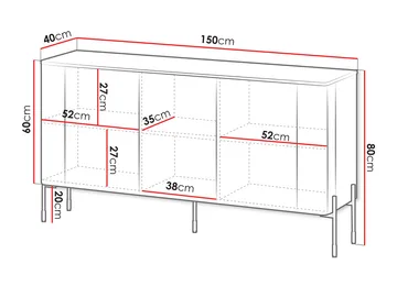 skap Kommode VERA 150 brun - Oppbevaring - Oppbevaringsmøbler - Sideboard & skjenker