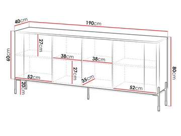 skap Kommode VERA 190 brun - Oppbevaring - Oppbevaringsmøbler - Sideboard & skjenker