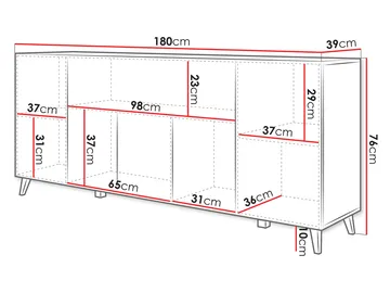 skap Kommode PHUKET 180 hvit - Oppbevaring - Oppbevaringsmøbler - Sideboard & skjenker