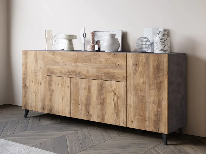 skap Kommode PHUKET 180 grå, brun - Oppbevaring - Oppbevaringsmøbler - Sideboard & skjenker