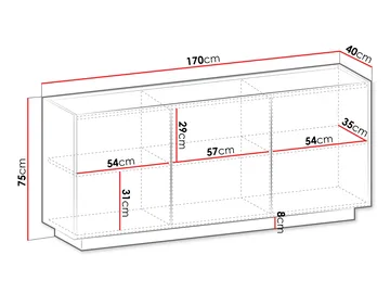 skap Mirtu Baltic Storm - Baltic Storm - Oppbevaring - Oppbevaringsmøbler - Sideboard & skjenker