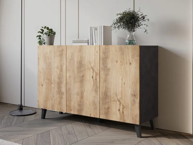 skap NO_BRAND Kommode PHUKET 120 grå, brun - Oppbevaring - Oppbevaringsmøbler - Sideboard & skjenker