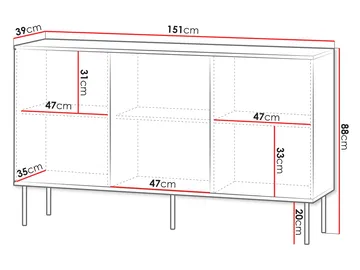 skap Notte Svart, valnøtt - Svart, valnøtt - Oppbevaring - Oppbevaringsmøbler - Sideboard & skjenker