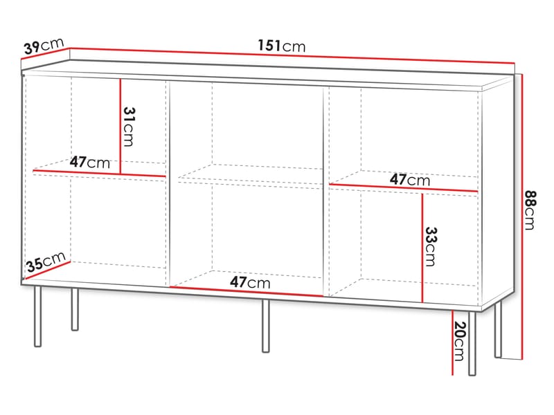skap Notte Svart, valnøtt - Svart, valnøtt - Oppbevaring - Oppbevaringsmøbler - Sideboard & skjenker
