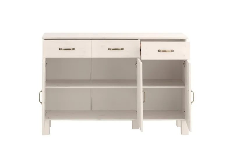 Skjenk Alby 125x38x85 cm, Hvit - 125x38x85 cm, Hvit - Oppbevaring - Oppbevaringsmøbler - Sideboard & skjenker