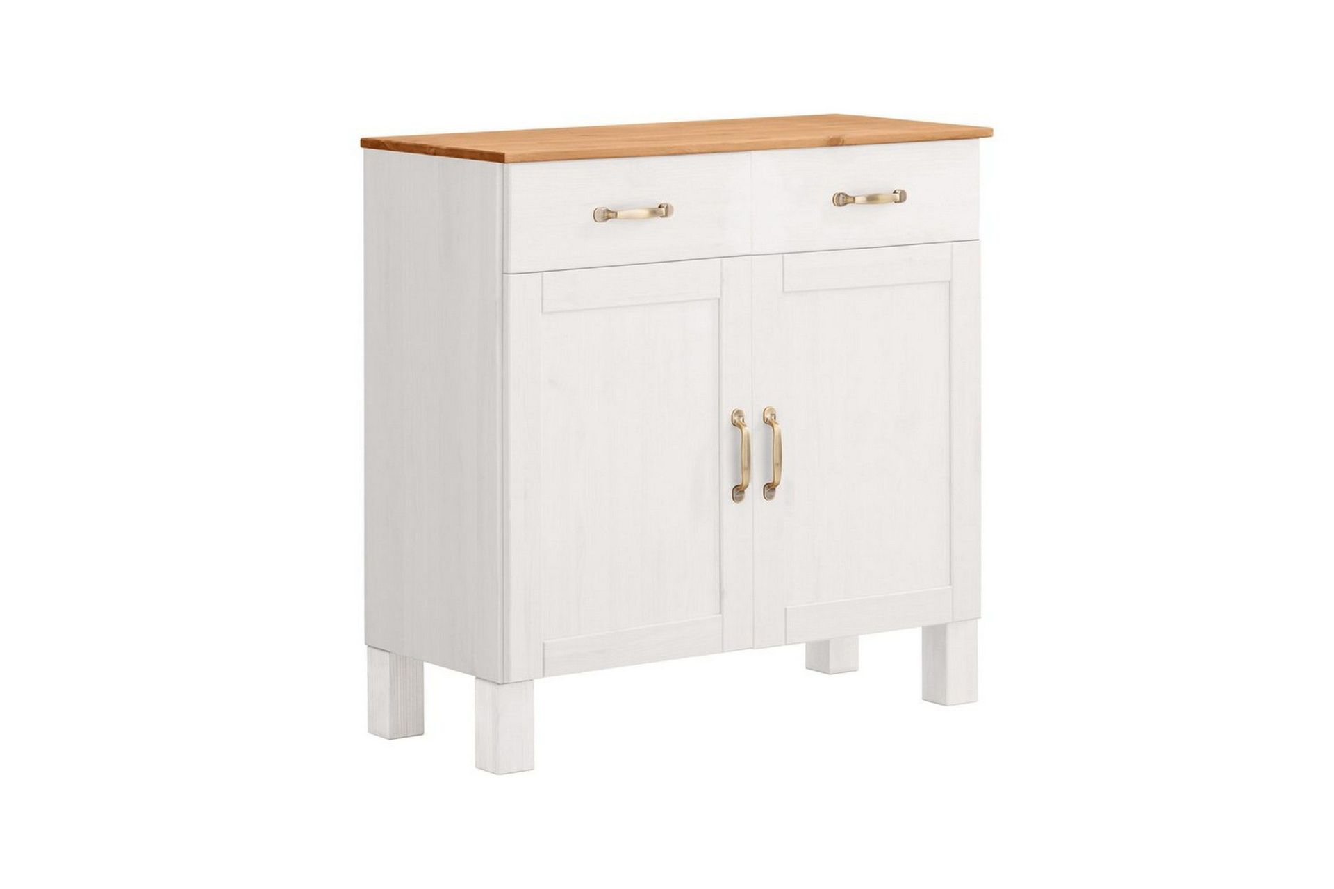 Skjenk Alby 85x38x85 cm, Hvit/Honning - 85x38x85 cm, Hvit/Honning