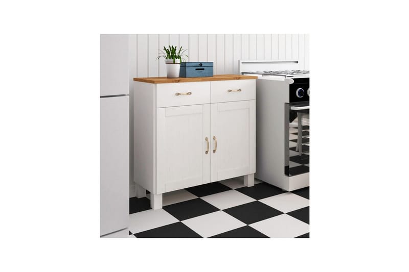 Skjenk Alby 85x38x85 cm, Hvit/Honning - 85x38x85 cm, Hvit/Honning - Oppbevaring - Oppbevaringsmøbler - Sideboard & skjenker