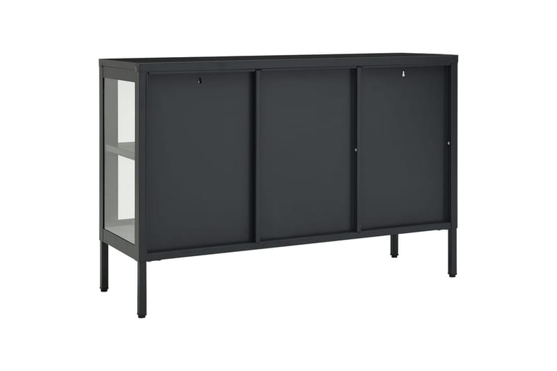 Skjenk antrasitt 105x35x70 cm stål og glass - Antrasittgrå - Oppbevaring - Oppbevaringsmøbler - Sideboard & skjenker