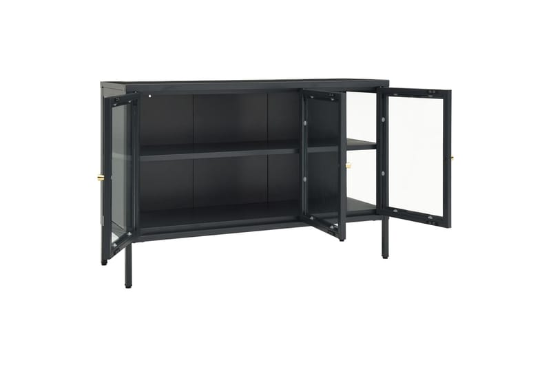 Skjenk antrasitt 105x35x70 cm stål og glass - Antrasittgrå - Oppbevaring - Oppbevaringsmøbler - Sideboard & skjenker