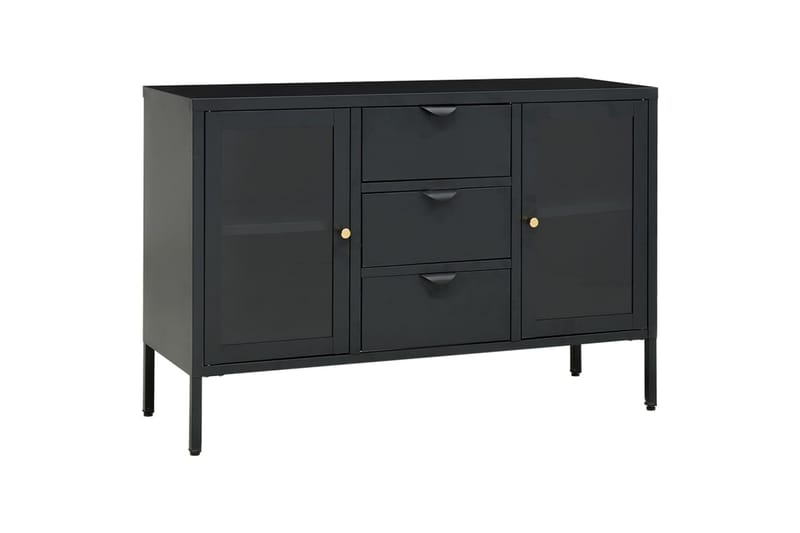 Skjenk antrasitt 105x35x70 cm stål og herdet glass - Antrasittgrå - Oppbevaring - Oppbevaringsmøbler - Sideboard & skjenker