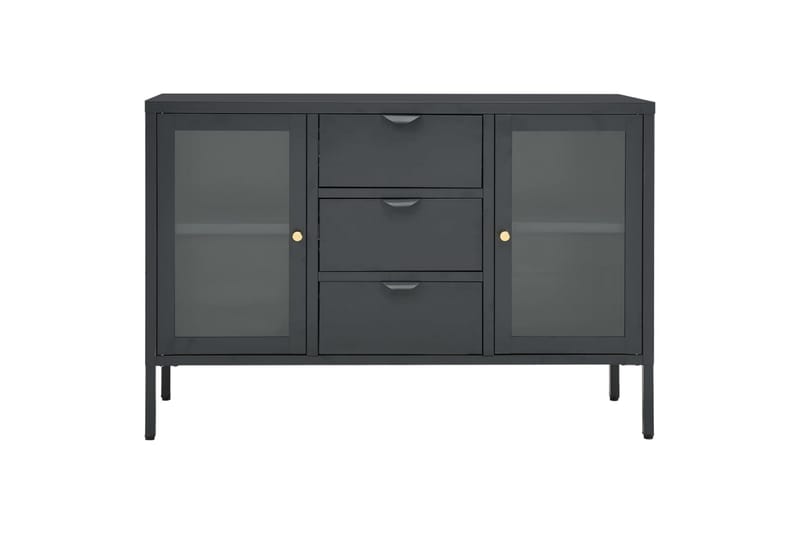 Skjenk antrasitt 105x35x70 cm stål og herdet glass - Antrasittgrå - Oppbevaring - Oppbevaringsmøbler - Sideboard & skjenker