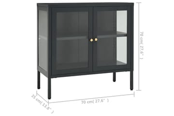 Skjenk antrasitt 70x35x70 cm stål og glass - Antrasittgrå - Oppbevaring - Oppbevaringsmøbler - Sideboard & skjenker